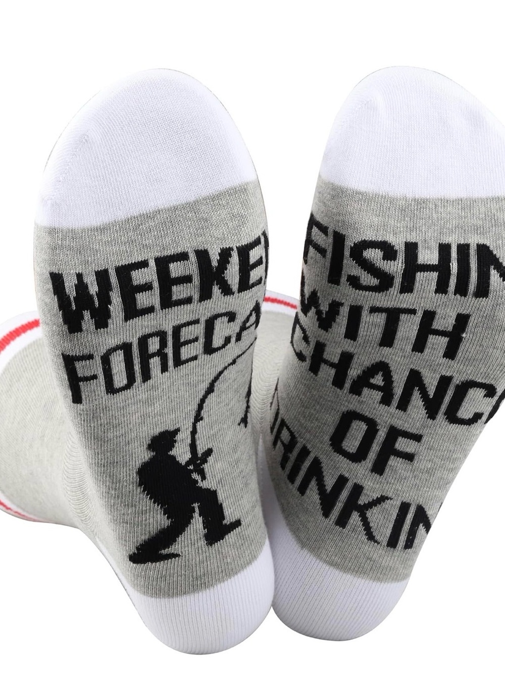 3 pair Men's Grey 'Weekend Fishing' Crew Socks